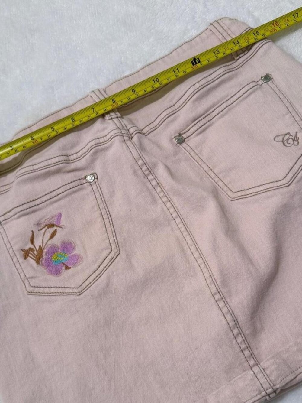 Pink Denim Mini Skirt - Picture 4 of 5